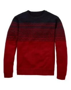 Navy Panelled Fairisle Sweater