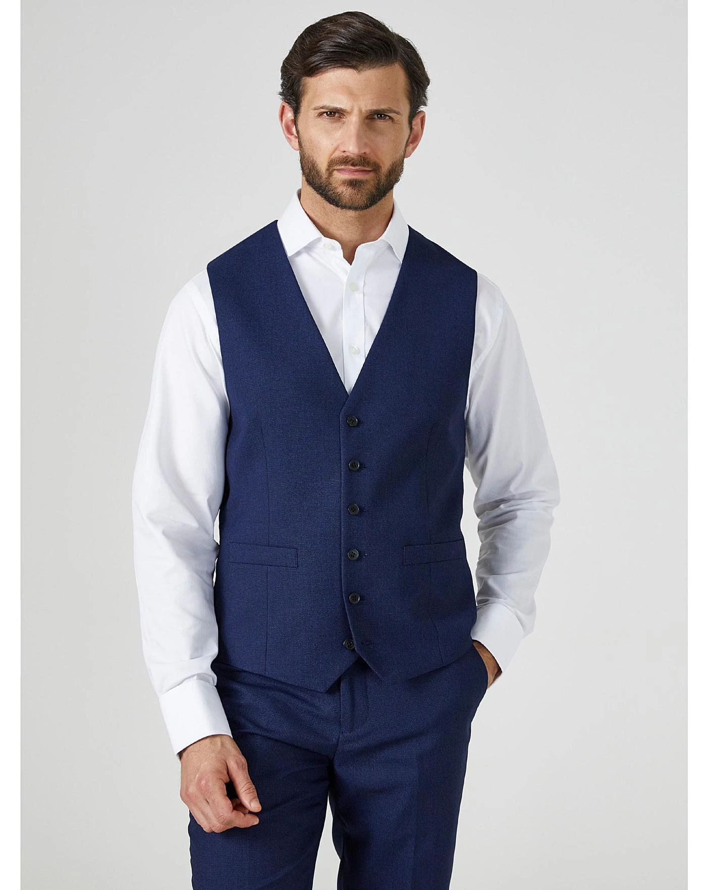 Skopes Harcourt Suit Waistcoat Navy