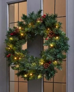 Pre-lit Berry & Cone Wreath