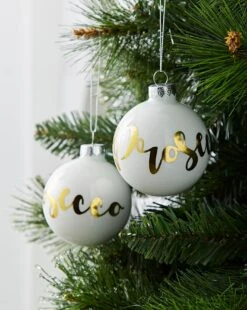 Prosecco Glass Baubles - Set Of 4