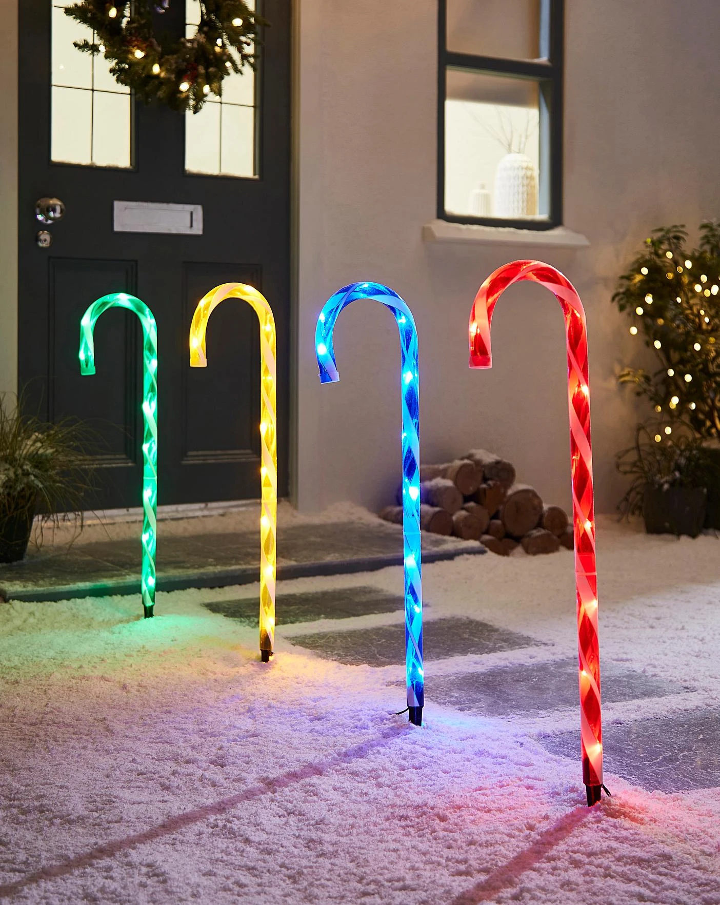 Candy Cane Path Lights - Set Of 4