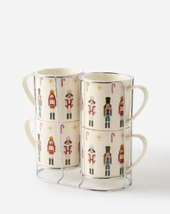 Nutcracker Set Of 4 Stacking Mugs