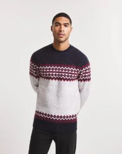 Navy Red Fairisle Jumper
