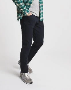 Navy Slim Fit Stretch Gaberdine Jeans