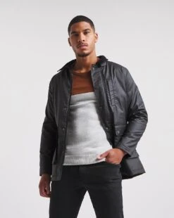 Black Cotton Wax Jacket