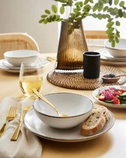 Luxe Stoneware 12 Piece Dinner Set White