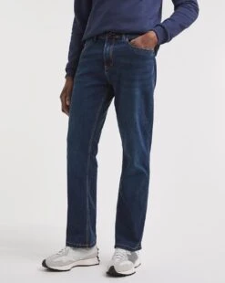 Darkwash Loose Fit Stretch Jeans
