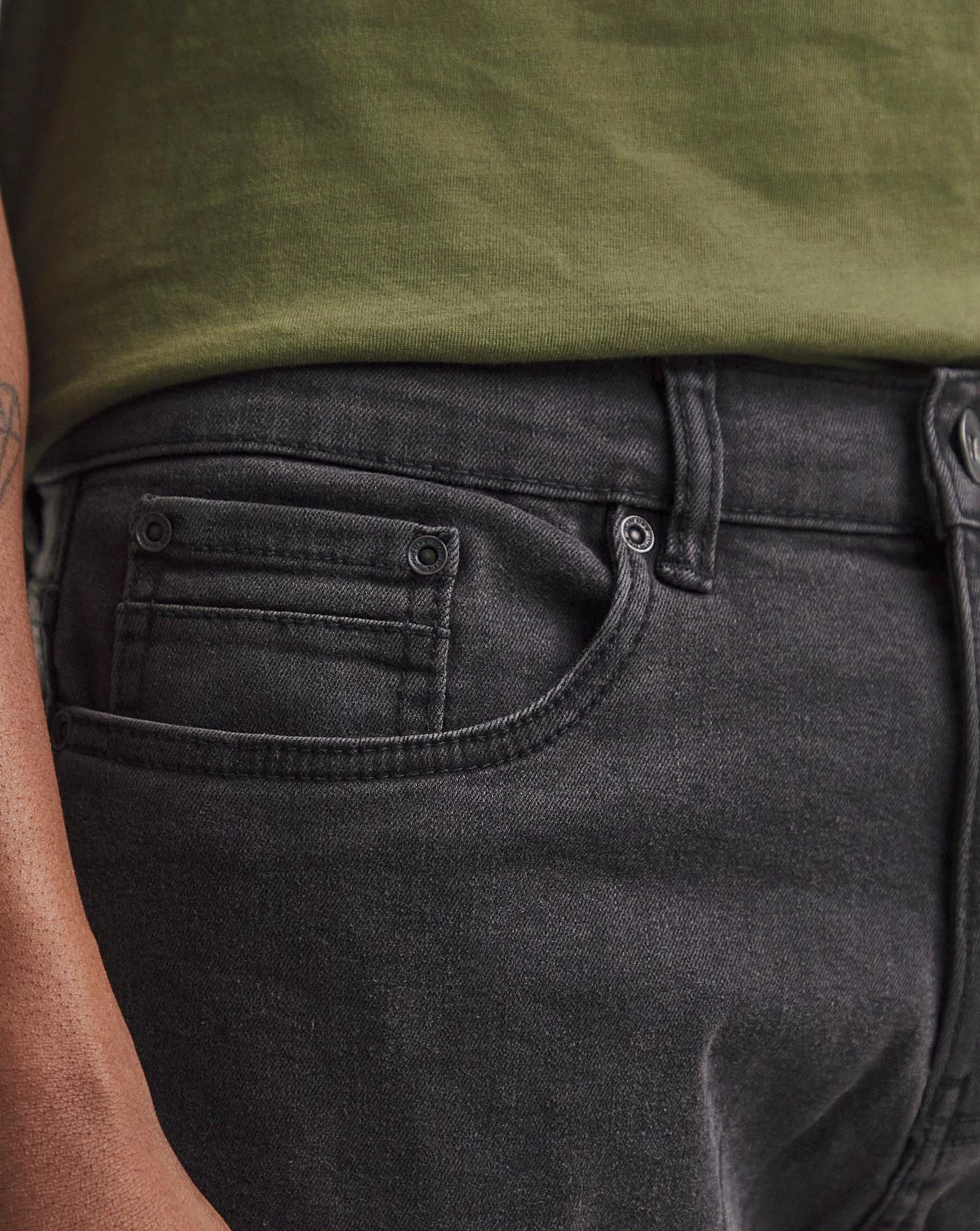 Blackwash Straight Fit Stretch Jeans - Image 4