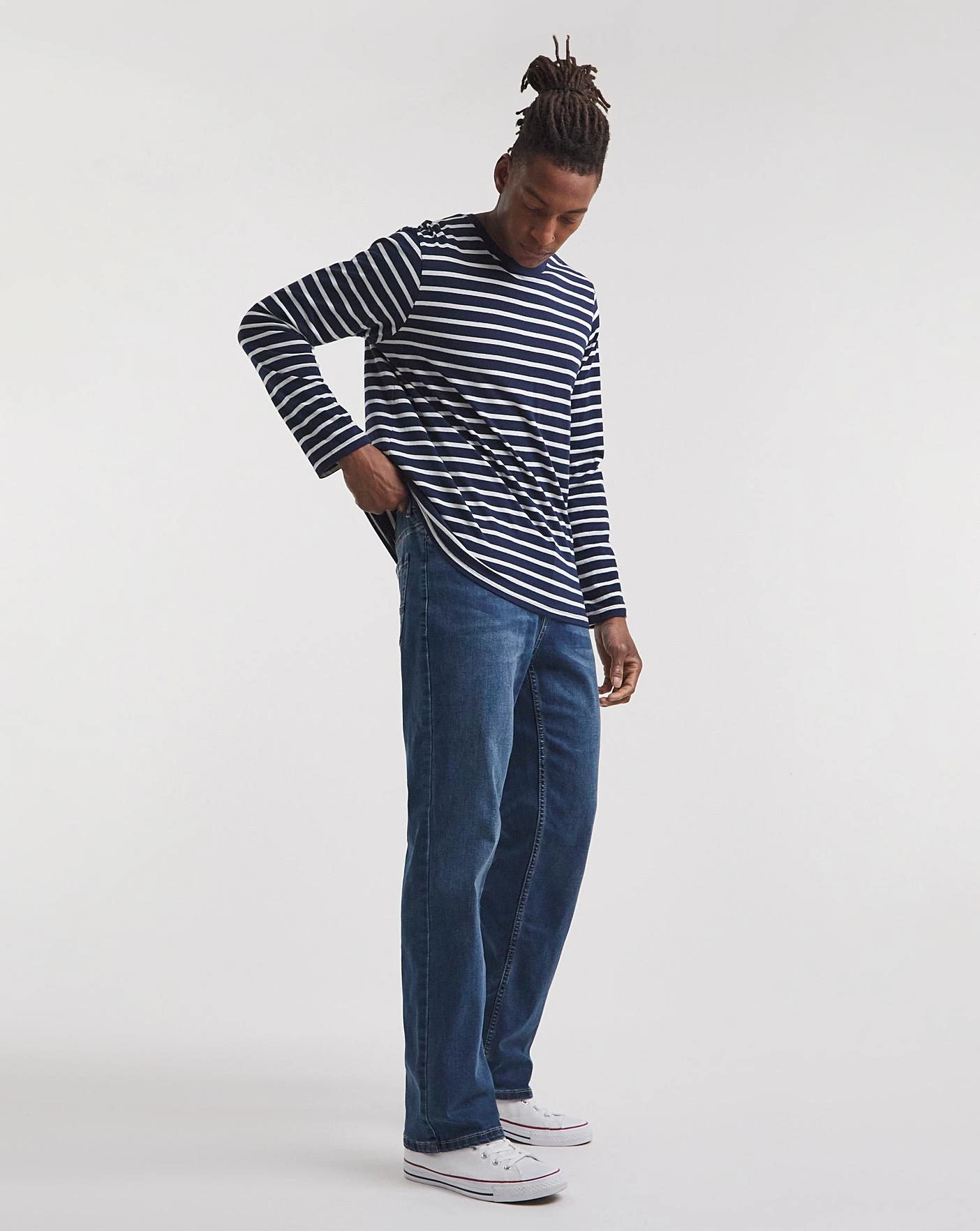 Stonewash Loose Fit Stretch Jeans - Image 4