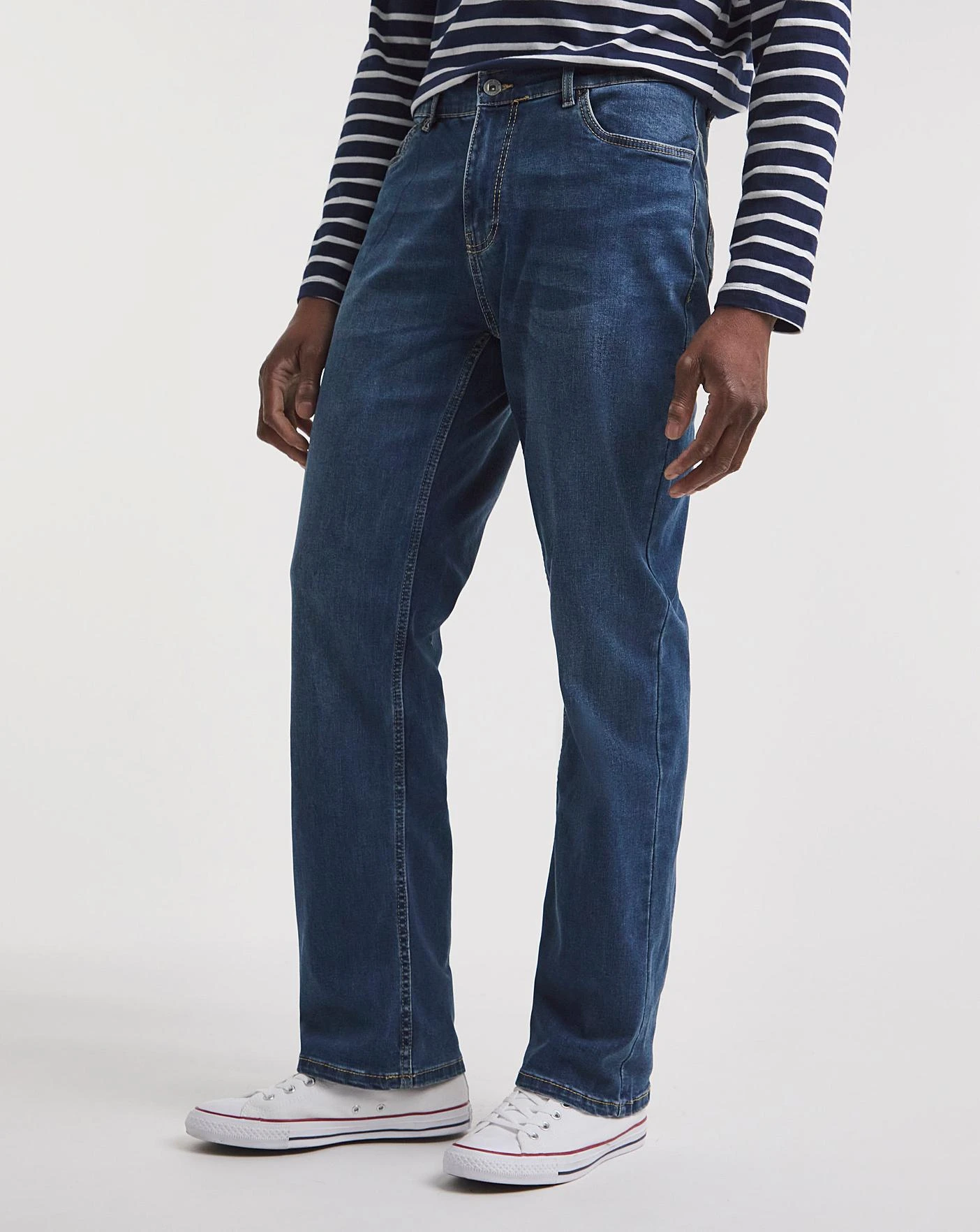 Stonewash Loose Fit Stretch Jeans