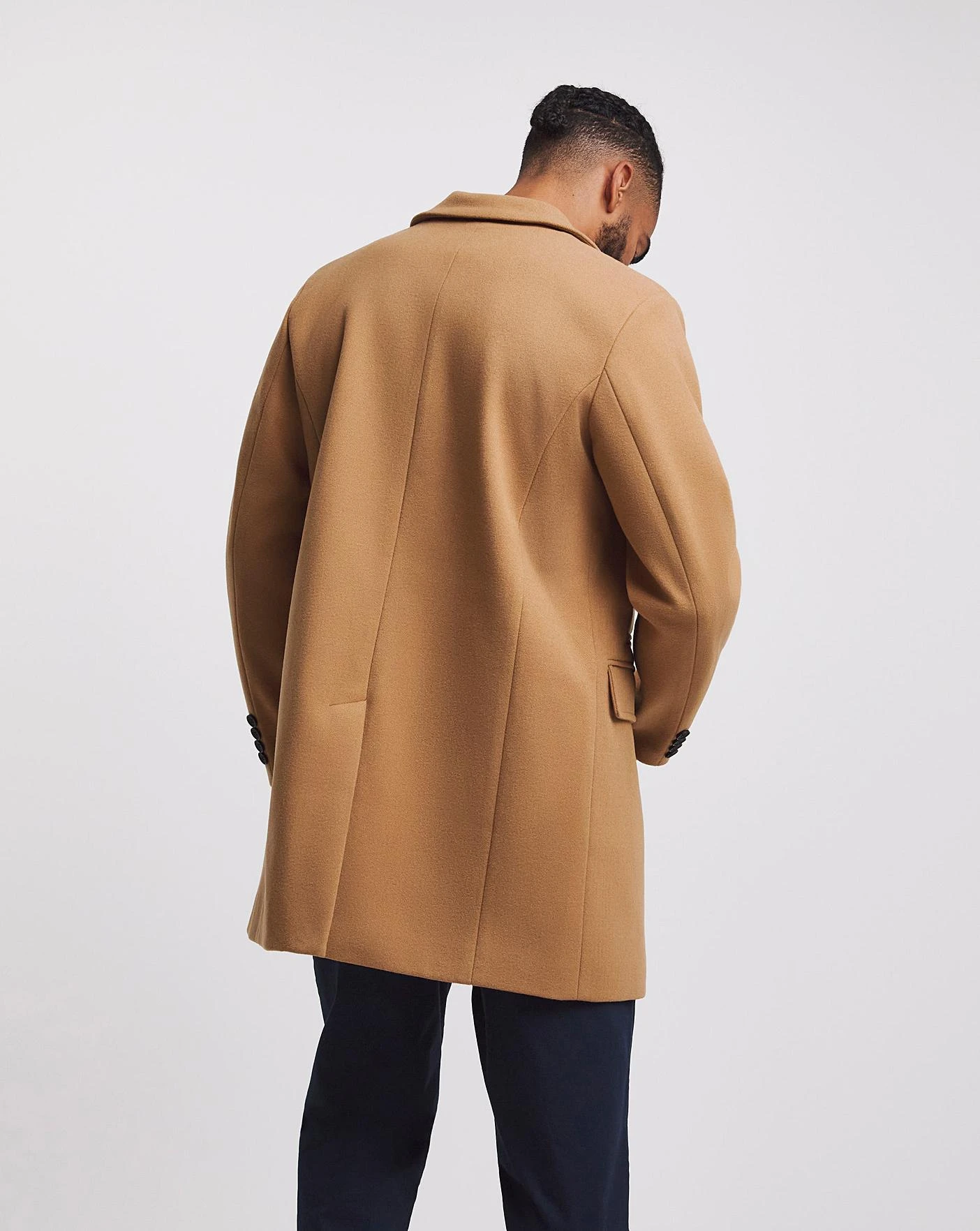 Camel Faux Wool Overcoat - Image 3