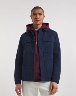 Navy Cotton Pocket Jacket