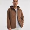 Brown Hooded Zip Up Jacket