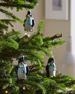 Glass Penguin Baubles - Set Of 6