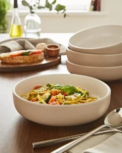 Stoneware Taupe Set Of 4 Pasta Bowls