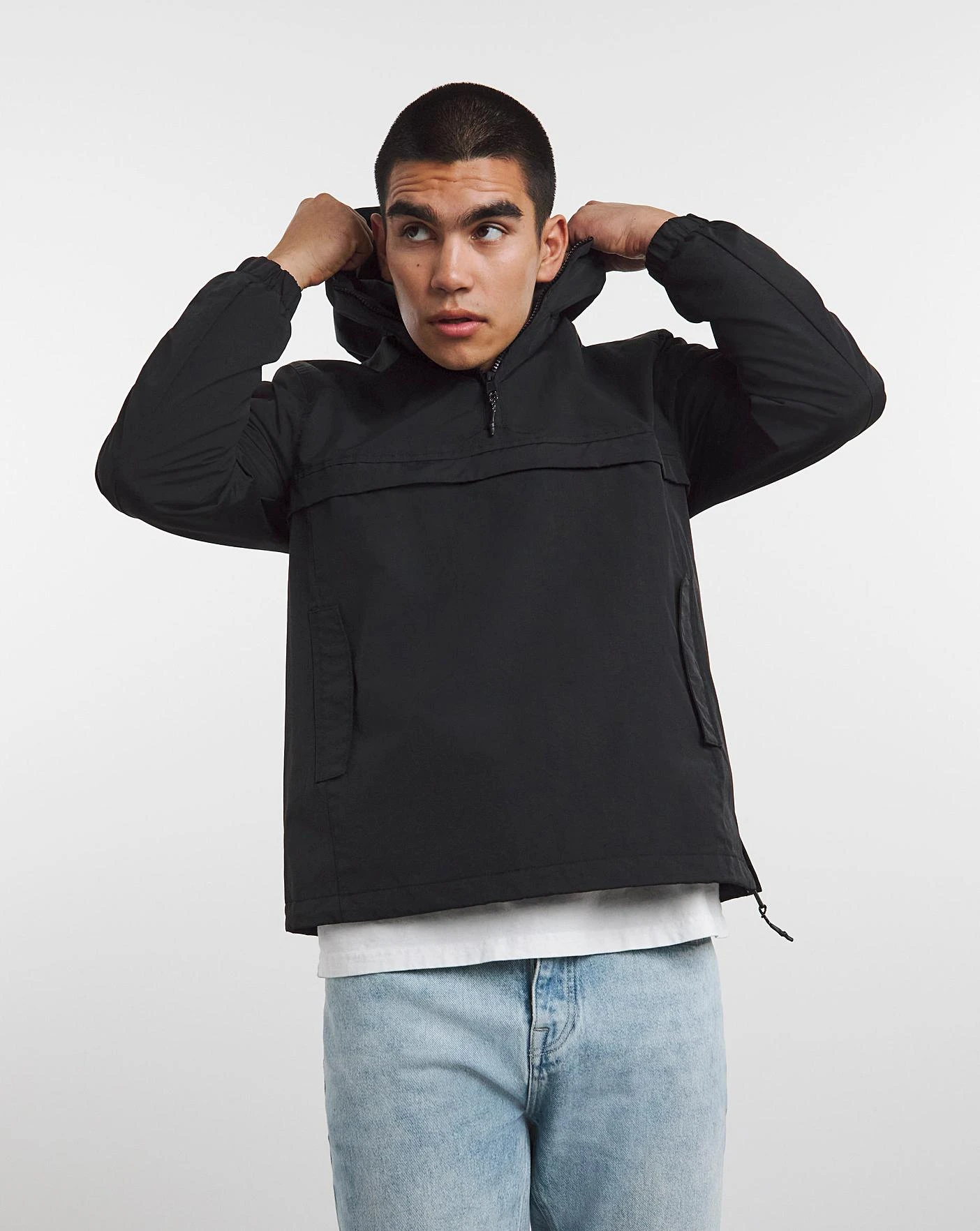 Black Lightweight Overhead Jacket