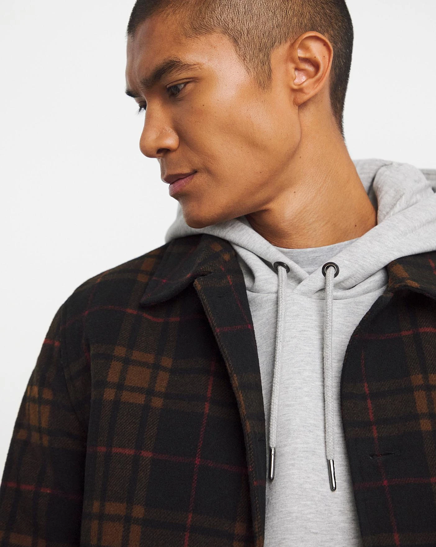 Black Check Quilted Lined Shacket - Image 4