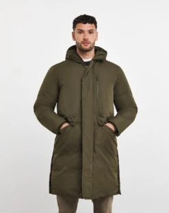 Khaki Padded Parka With Hood