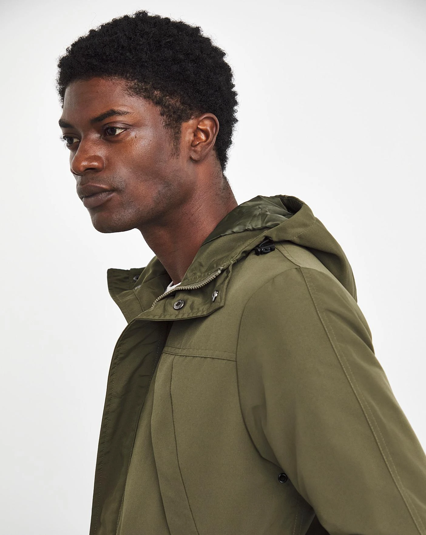 Olive Hooded Zip Up Jacket - Image 2