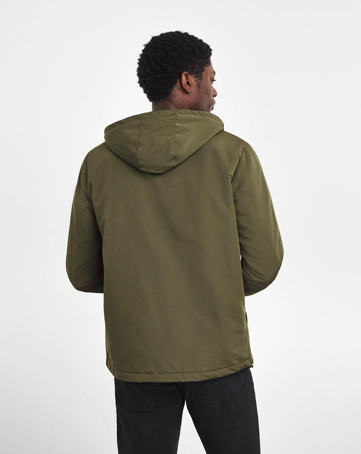 Olive Hooded Zip Up Jacket - Image 3