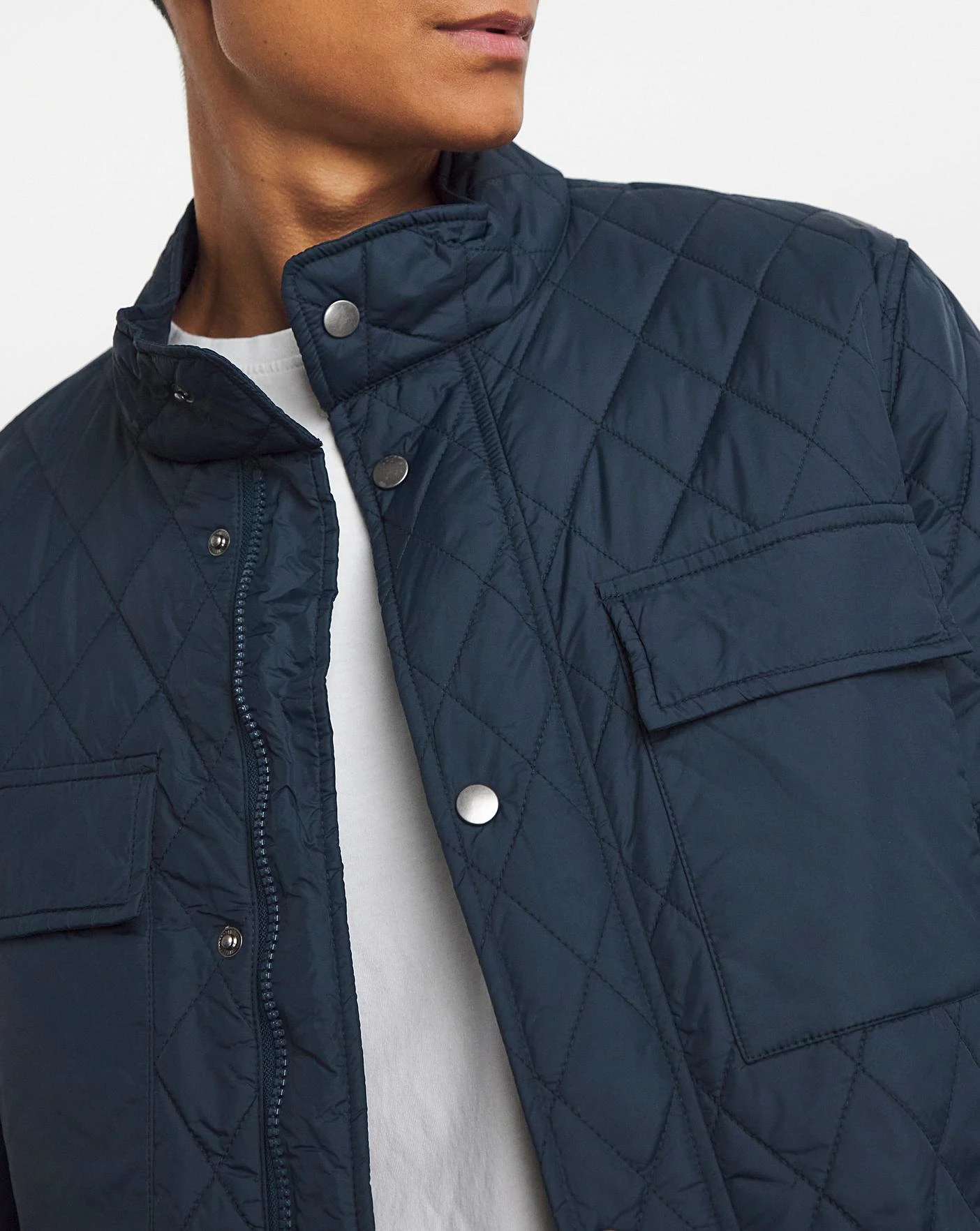 Navy Quilted Jacket - Image 3