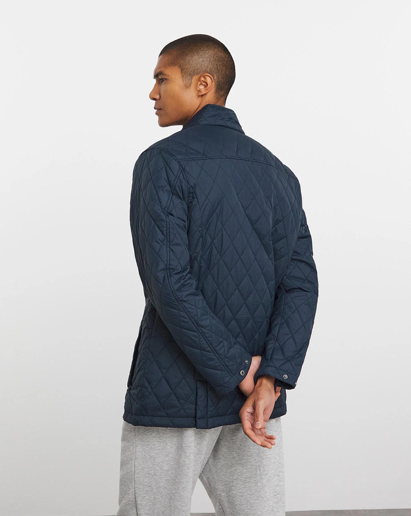 Navy Quilted Jacket - Image 2