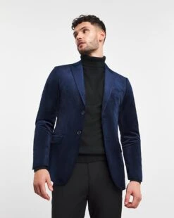 Velvet Satin Lapel Blazer